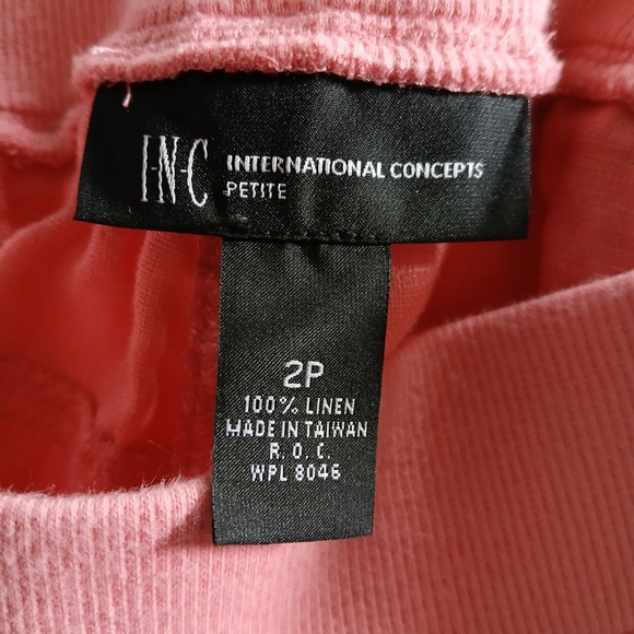 SOLD International Concepts Cargo Pant and Top Set 100% Linen Ombre Salmon/White - Picture 11 of 14